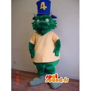 Giant green dragon mascot - Green Dinosaur Costume - MASFR002913 - Dragon mascot