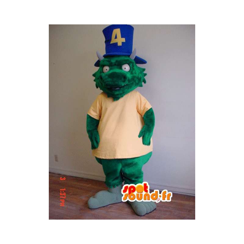 Giant green dragon mascot - Green Dinosaur Costume - MASFR002913 - Dragon mascot