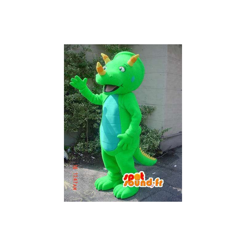 Neon grøn dinosaur maskot - Dinosaur kostume - Spotsound maskot