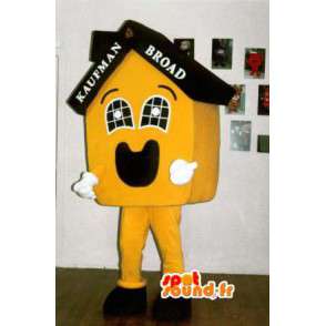Vormige mascotte aanpasbare gele huis  - MASFR002916 - mascottes Huis