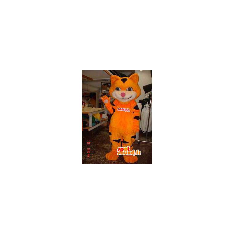Orange kattmaskot plysch - Orange kattdräkt - Spotsound maskot