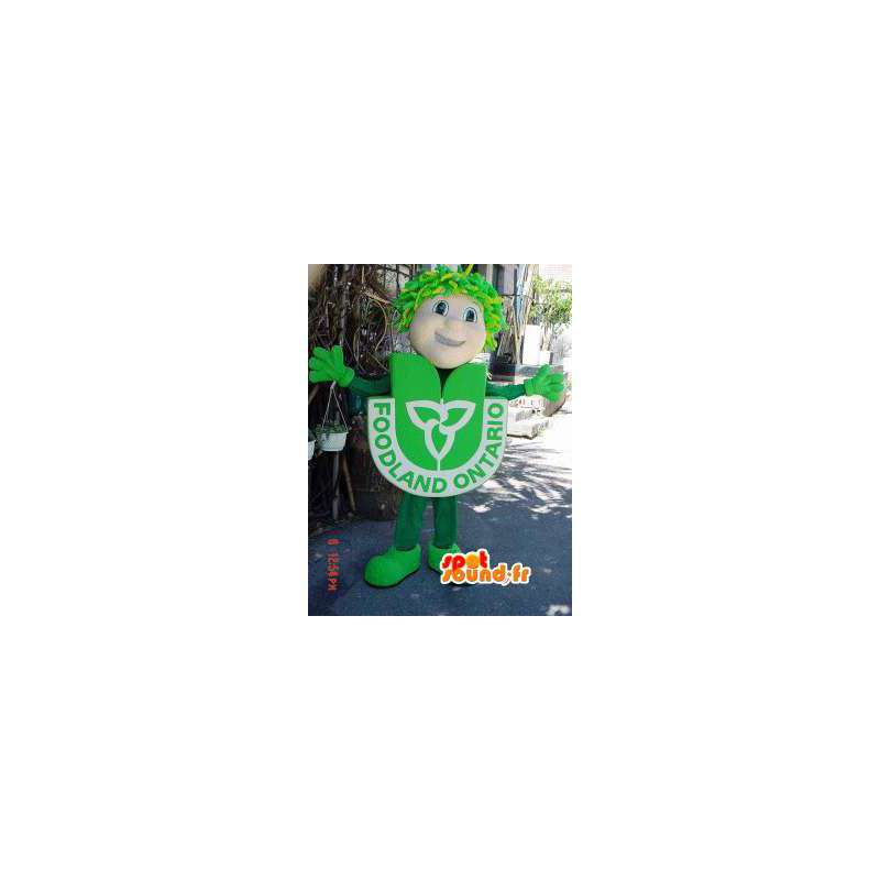 Snowman Mascot groen pak - man Costume - MASFR002920 - man Mascottes