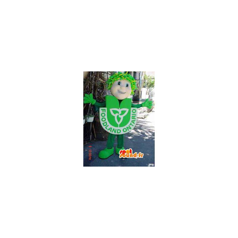 Snowman mascote terno verde - homem do traje - MASFR002920 - Mascotes homem