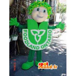 Mascotte de bonhomme en costume vert - Costume de bonhomme - MASFR002920 - Mascottes Homme