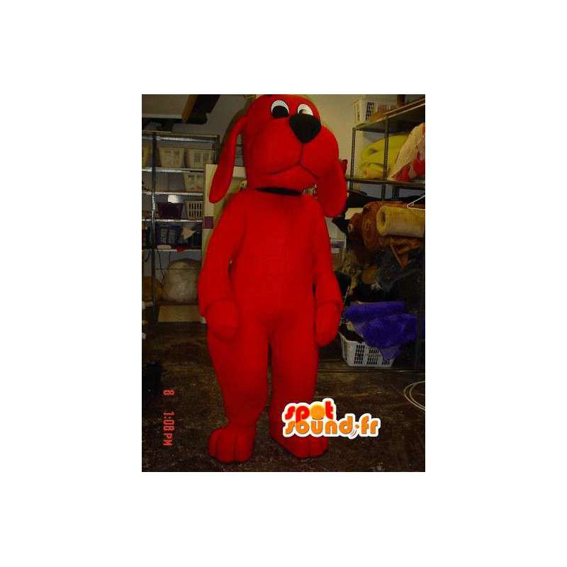 Rød hund maskot - Rød kæmpe hundedragt - Spotsound maskot