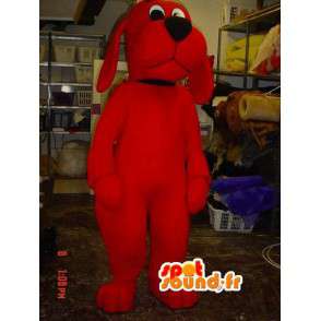Rød hund maskot - Rød kæmpe hundedragt - Spotsound maskot