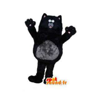 Μαύρη γάτα μασκότ κινούμενα σχέδια - γάτα φορεσιά - MASFR002949 - Γάτα Μασκότ