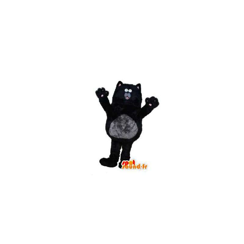 Tecknad svart kattmaskot - Kattdräkt - Spotsound maskot