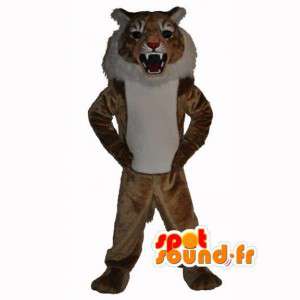 καφέ τίγρης μασκότ γεμιστό - τίγρη κοστούμι - MASFR002951 - Tiger Μασκότ