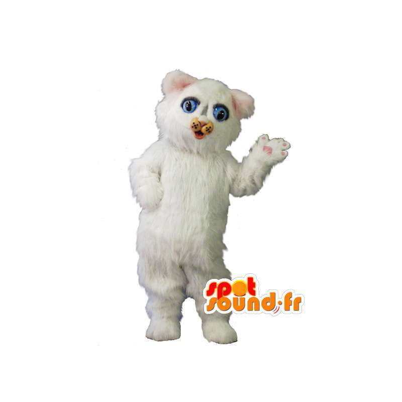White Cat μασκότ βελούδου - White Cat Κοστούμια - MASFR002954 - Γάτα Μασκότ