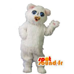 White Cat μασκότ βελούδου - White Cat Κοστούμια - MASFR002954 - Γάτα Μασκότ