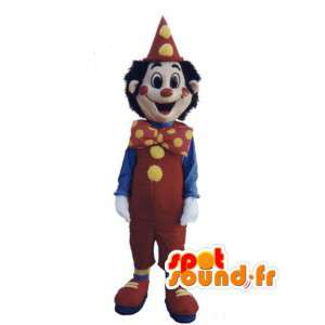 Maskot klaun červená, žlutá a modrá - barevný klaun kostýmek - MASFR002957 - maskoti Circus