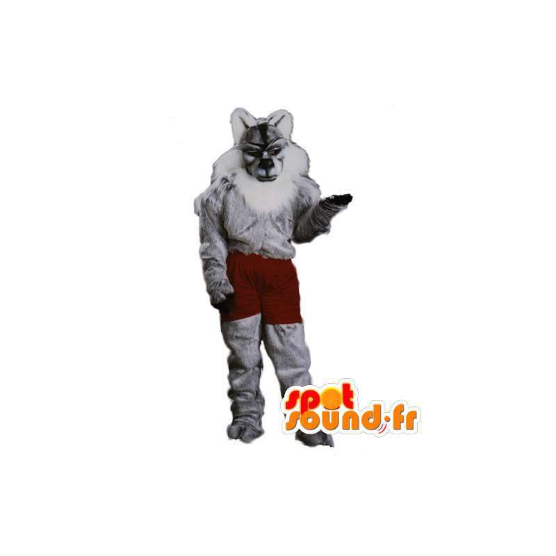 Cinza mascote do tigre e pele branca - Tiger Suit - MASFR002978 - Tiger Mascotes
