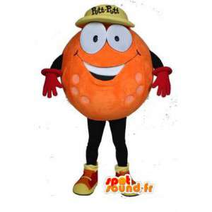 Mascot naranja bola de bowling - bola de bolos de vestuario