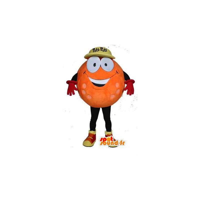 Laranja bola de boliche mascote - Costume da bola de bowling - MASFR002979 - objetos mascotes