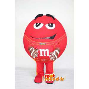 Mascotte van de bekende M & M's rood - kostuum M & M's - MASFR002980 - Celebrities Mascottes