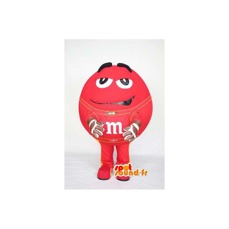 Mascotte van de bekende M & M's rood - kostuum M & M's - MASFR002980 - Celebrities Mascottes