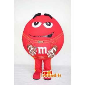 Mascot of the famous red M & M's - Costume M & M's - MASFR002980 - Mascots famous characters