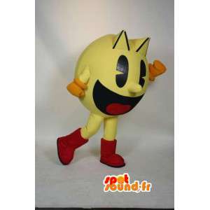 Maskot av den berömda Pacman, gul karaktär från videospel -