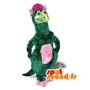 Green dinosaur mascot and pink - Dinosaur Costume - MASFR003000 - Mascots dinosaur