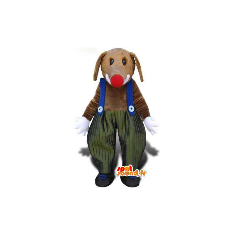 Mascot topo da circo in tuta - sorrisi Disguise - MASFR003008 - Mascotte del mouse