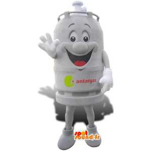 Mascot hvid gasbeholder - forklæd gasbeholder - Spotsound maskot