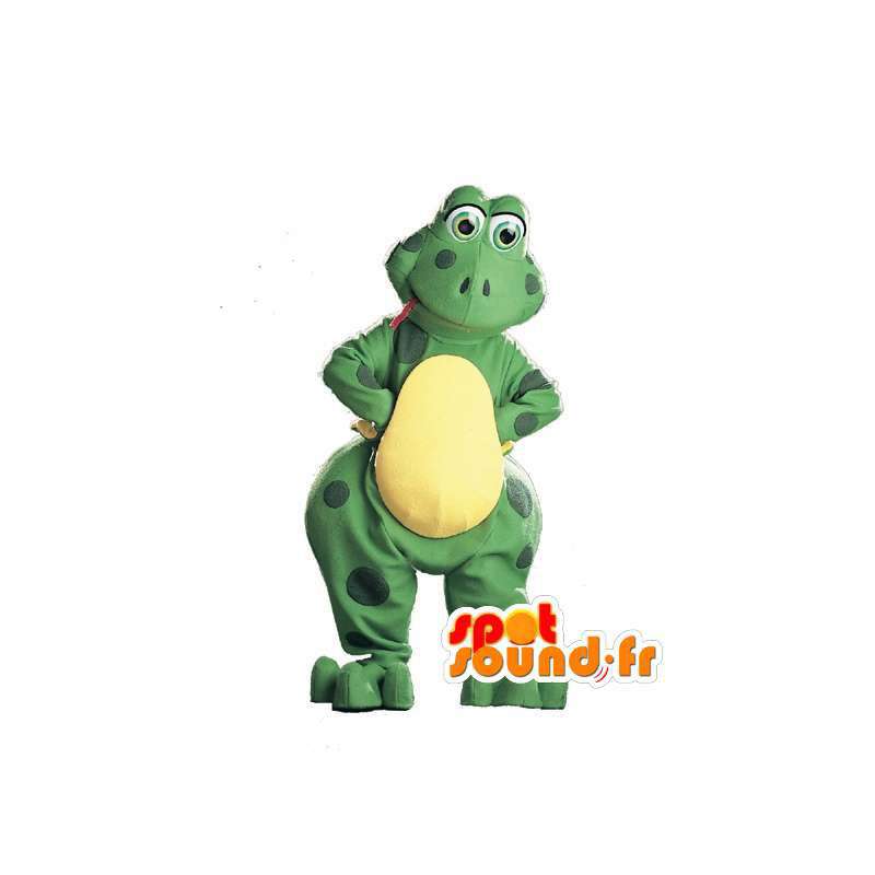 Groen en geel kikker mascotte - Kostuum van de kikker - MASFR003020 - Kikker Mascot