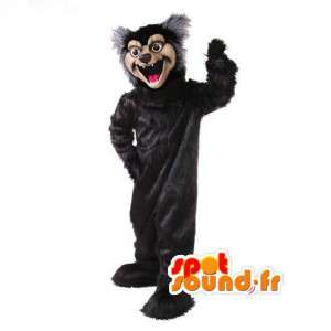 Svart och grå björn maskot plysch - Svart björn kostym -