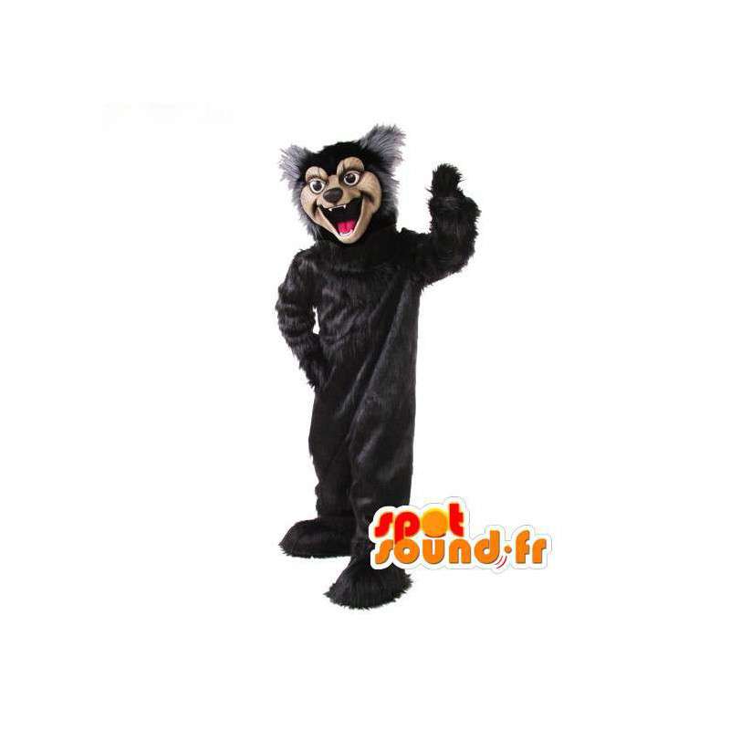 Mascotte d'ours noir et gris en peluche - Costume d'ours noir - MASFR003047 - Mascotte d'ours