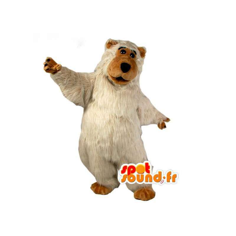 Giant Αρκούδα μασκότ βελούδου - Πολική αρκούδα κοστούμι και καφέ - MASFR003062 - Αρκούδα μασκότ