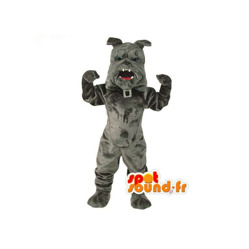 Grå bulldog maskot - Bulldog kostume - Spotsound maskot