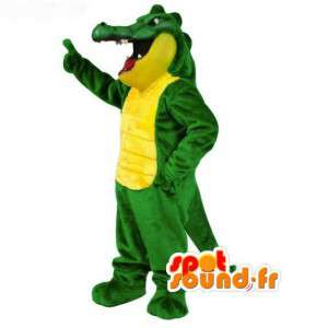 Crocodile mascot green and yellow - Crocodile Costume - MASFR003071 - Mascot of crocodiles