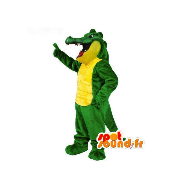 Grøn og gul krokodille maskot - Krokodille kostume - Spotsound