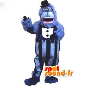 Gorilla mascot blue gray hairy all - Gorilla Costume - MASFR003072 - Gorilla mascots