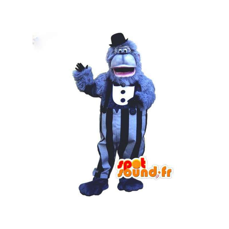 Gorilla mascot blue gray hairy all - Gorilla Costume - MASFR003072 - Gorilla mascots