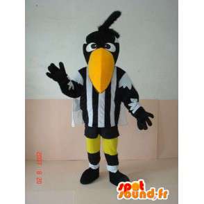 Pelican mascotte gestreepte zwart en wit - vogelkostuum scheidsrechter - MASFR00243 - Mascot vogels