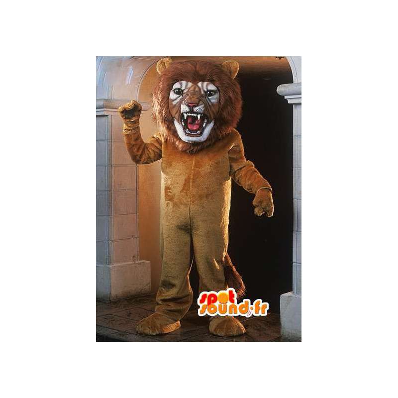 Gigante leão mascote - traje leão realista - MASFR003089 - Mascotes leão