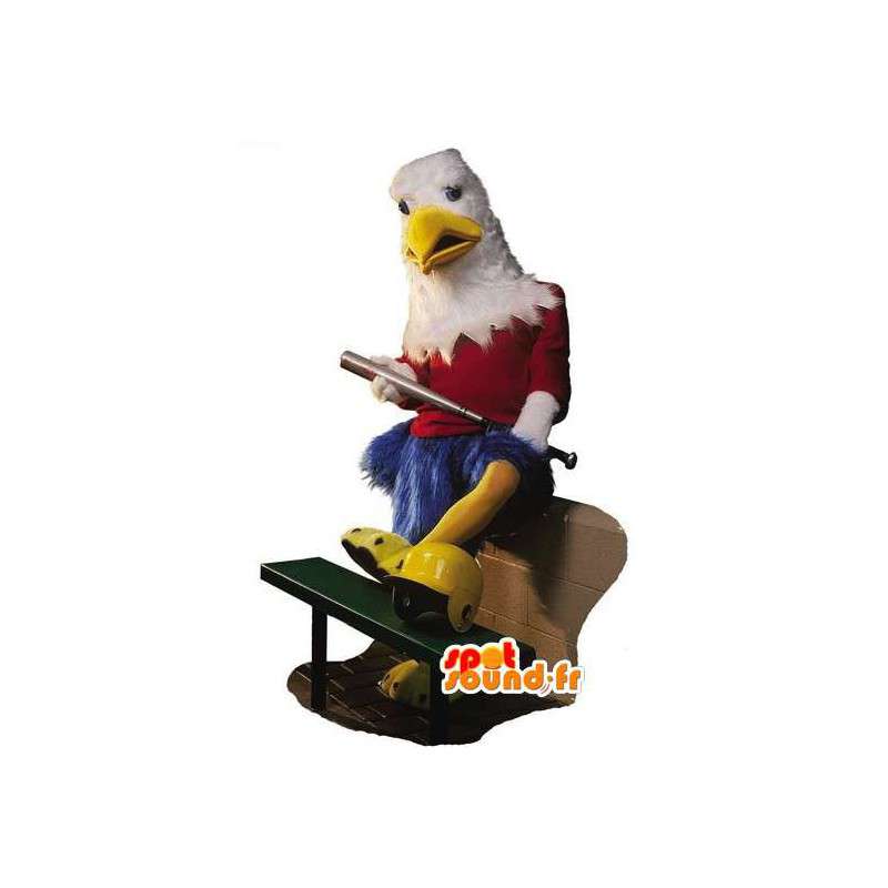 Aquila mascotte blu, rosso e bianco - costume uccello gigante - MASFR003092 - Mascotte degli uccelli