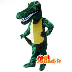 Crocodile mascot green and yellow - Crocodile Costume - MASFR003103 - Mascot of crocodiles