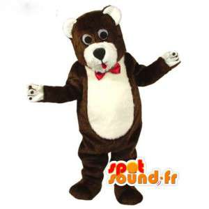 La mascota del oso marrón y blanco - Oso Disfraz de peluche - MASFR003104 - Oso mascota