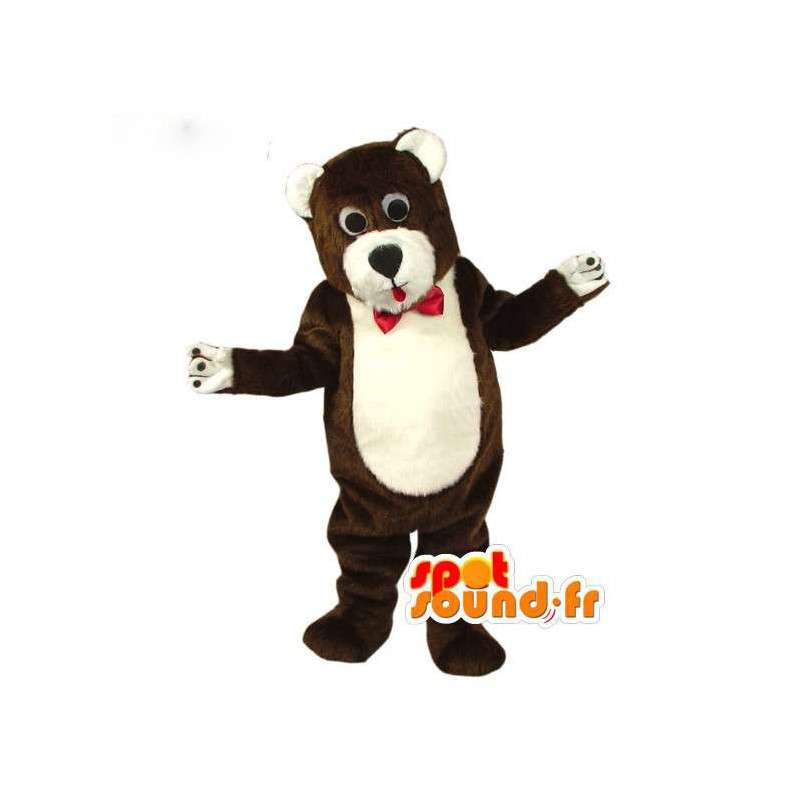 La mascota del oso marrón y blanco - Oso Disfraz de peluche - MASFR003104 - Oso mascota