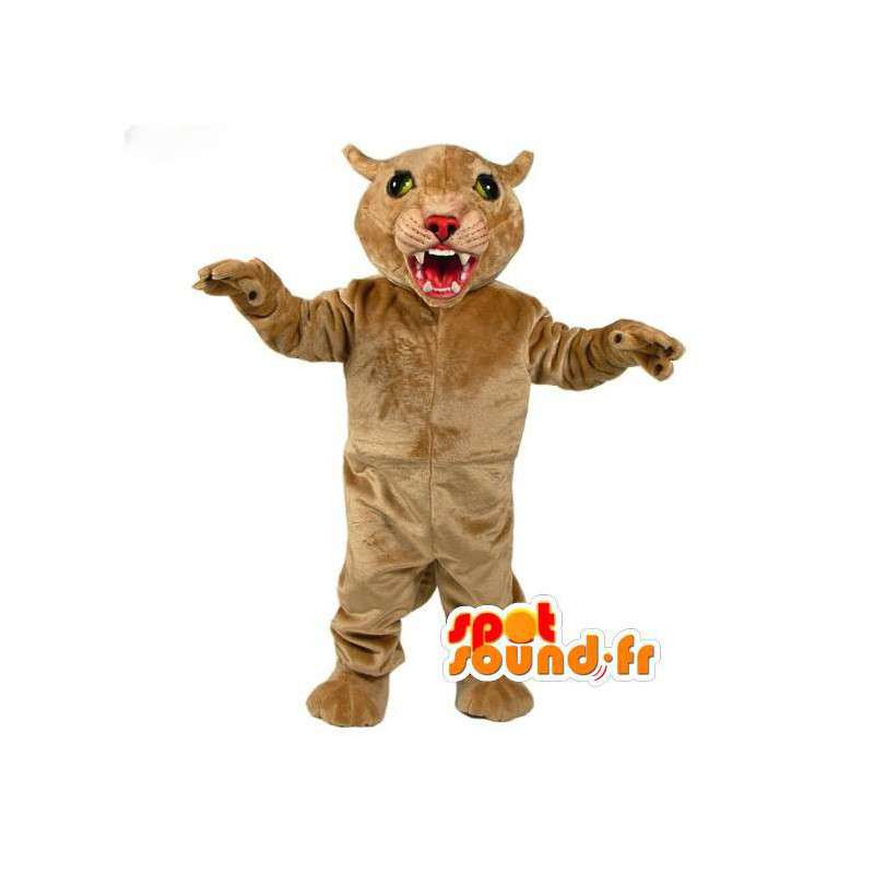 Panther Maskot béžová - béžová panter kostým - MASFR003105 - Tiger Maskoti