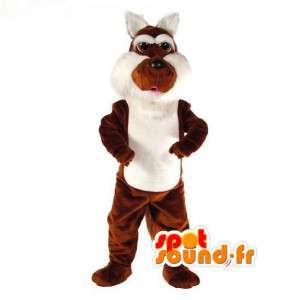 Mascot brown and white rabbit - Rabbit Costume Plush - MASFR003106 - Rabbit mascot