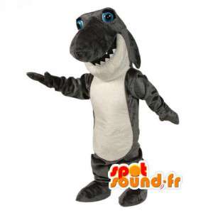 Cinza de pelúcia mascote tubarão - tubarão Suit - MASFR003108 - mascotes tubarão