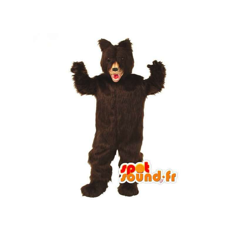 Brunbjörnmaskot helt hårig - Brunbjörndräkt - Spotsound maskot