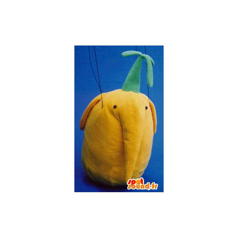 Gigantiske hodet maskot gul elefant - Yellow Suit - MASFR003126 - Elephant Mascot