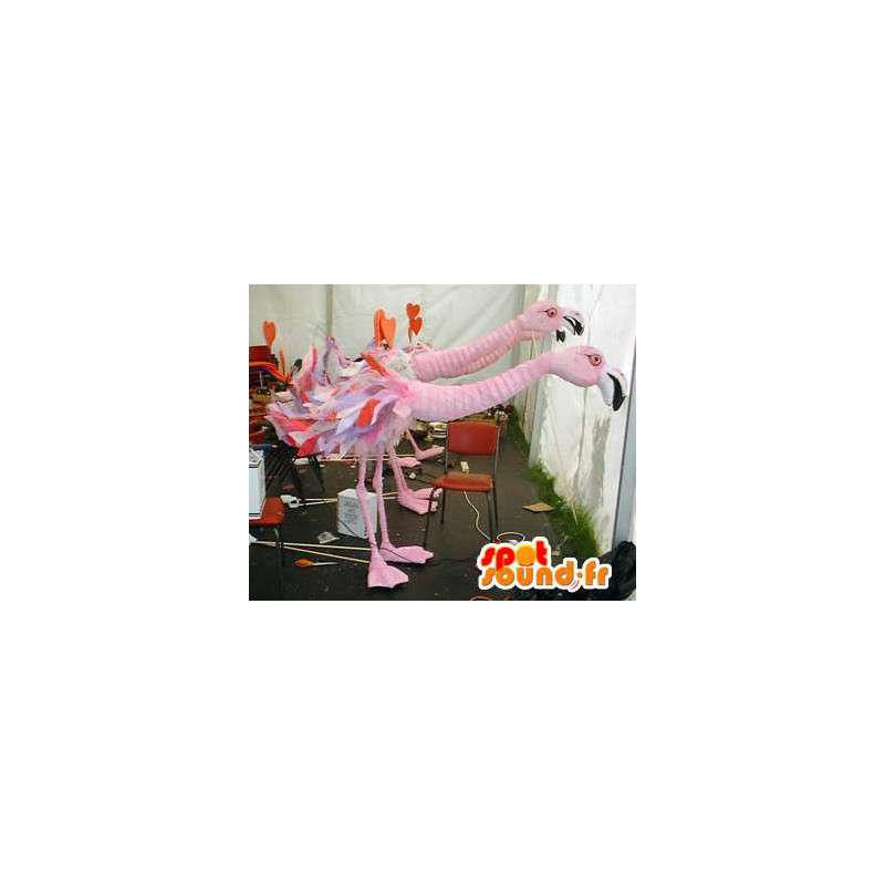 Mascote 2 flamingos - trajes SP2 flamingo - MASFR003129 - Mascotes do oceano