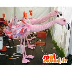 Mascotter med 2 flamingoer - Pak 2 flamingokostumer - Spotsound