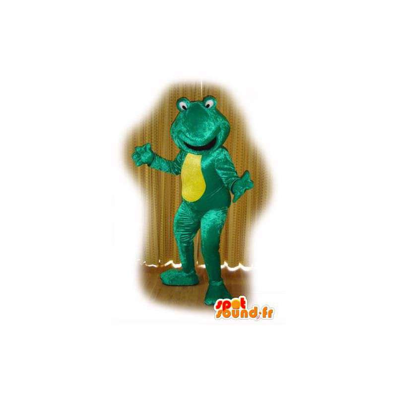 Groen en geel kikker mascotte - Kostuum van de kikker - MASFR003130 - Kikker Mascot
