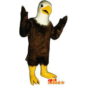 Eagle maskot brun hvid og gul - Eagle kostume - Spotsound maskot